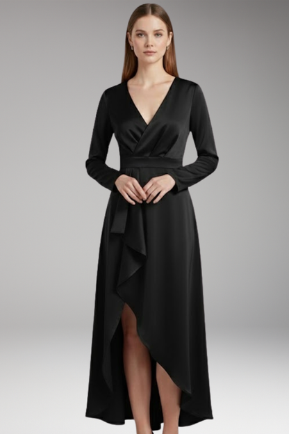 Women's V-Neck Asymmetrical Dress