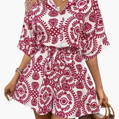Women's Short Sleeve Dress Waist Tie Belt