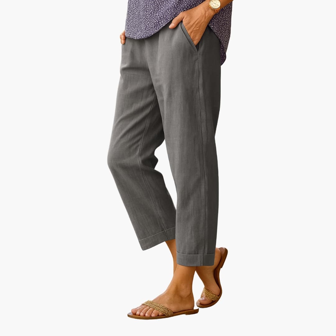 Women's Elastic Waist Pants With Pockets