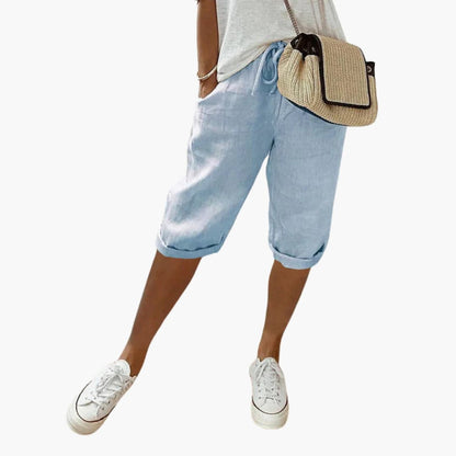 Women's Straight Leg Shorts Elastic Waist