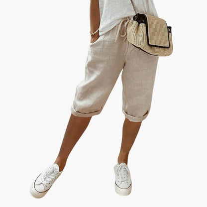 Women's Straight Leg Shorts Elastic Waist