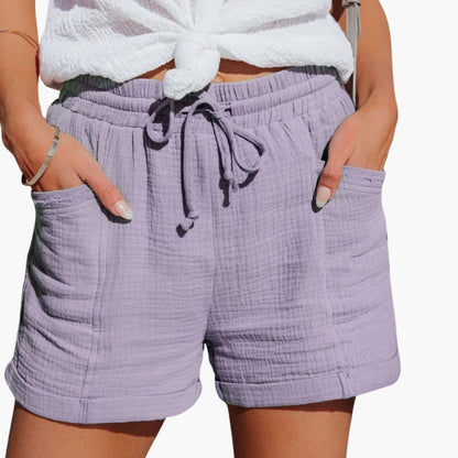 Women's Elastic Waist Summer Shorts with Pockets