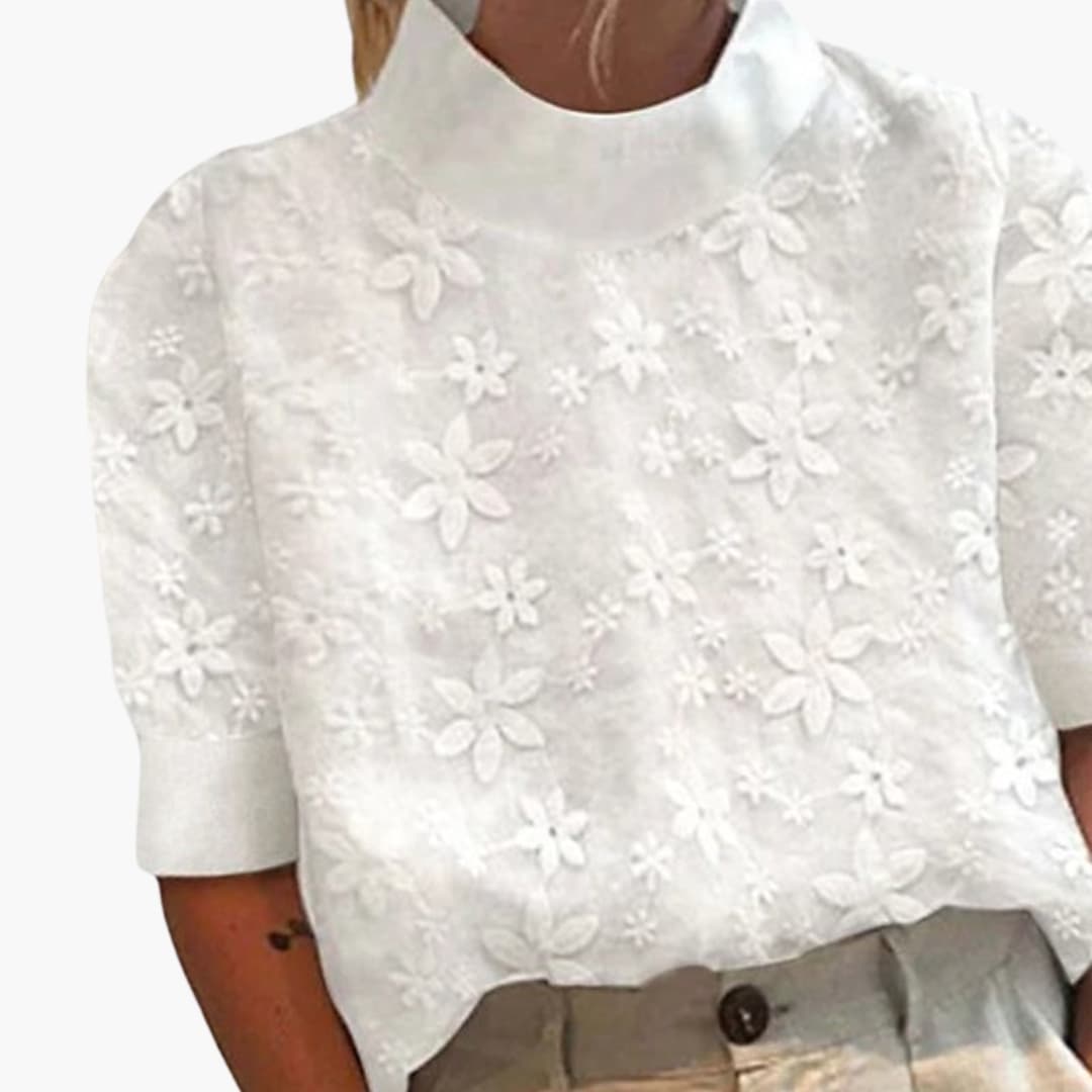 Women's Embroidered Long Sleeve Blouse Loose Fit