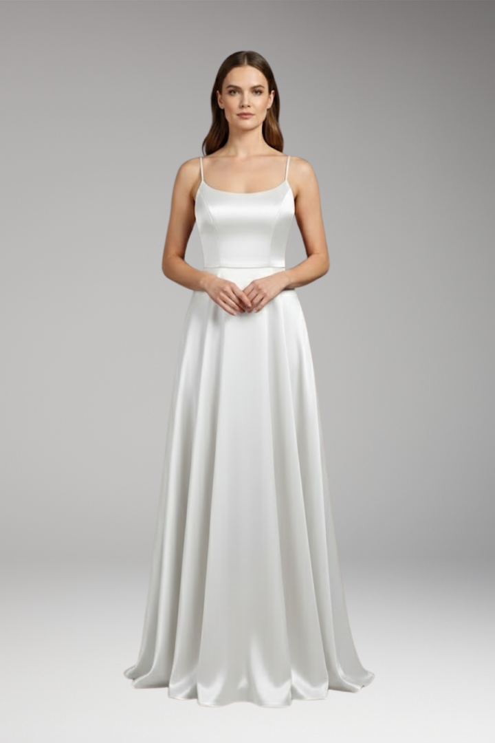Women's U-Neck Spaghetti Strap Evening Dress