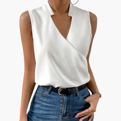 Women's V-Neck Long Sleeve Blouse - VibreMode