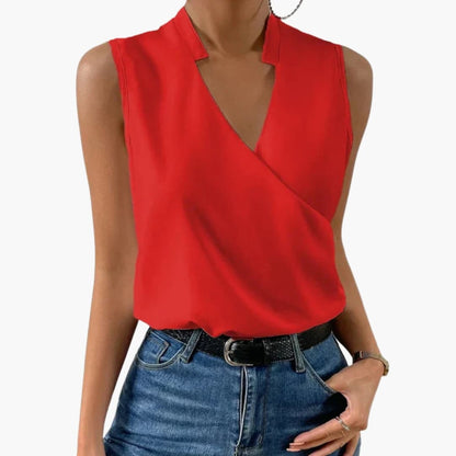 Women's V-Neck Long Sleeve Blouse
