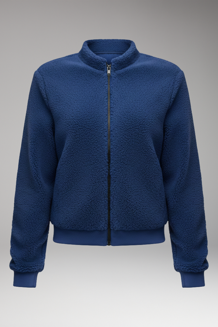 Women's Fleece Bomber Jacket Elastic Cuffs - VibreMode