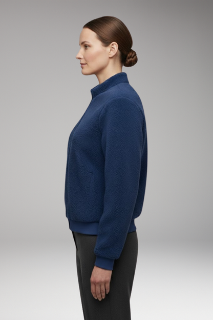 Women's Fleece Bomber Jacket Elastic Cuffs