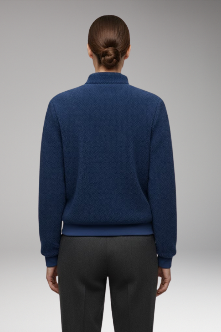 Women's Fleece Bomber Jacket Elastic Cuffs