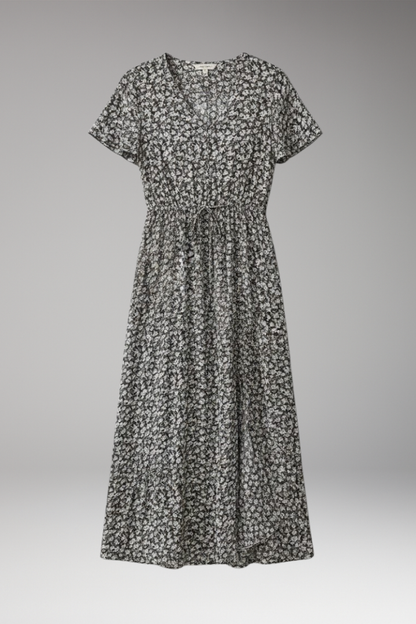 Women's Floral Maxi Dress Flowing Silhouette - VibreMode