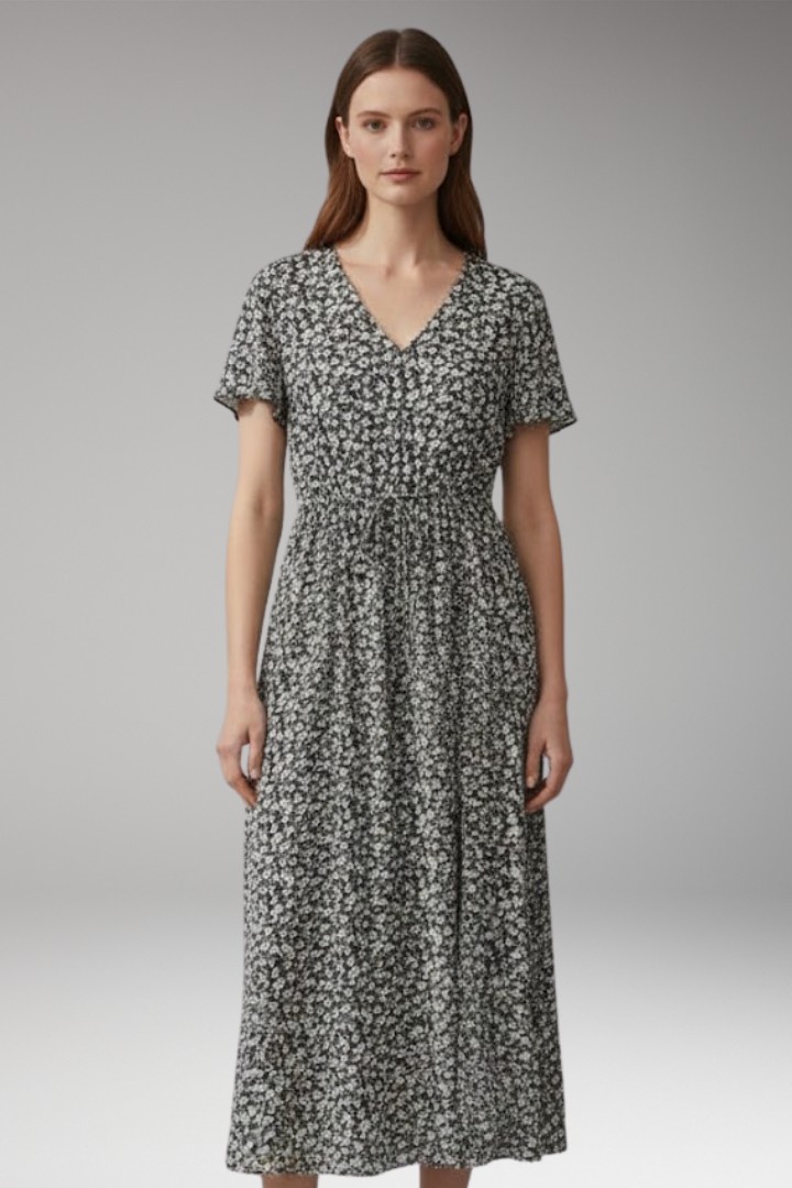 Women's Floral Maxi Dress Flowing Silhouette