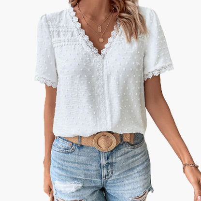 Women's Lace Blouse Floral Sheer