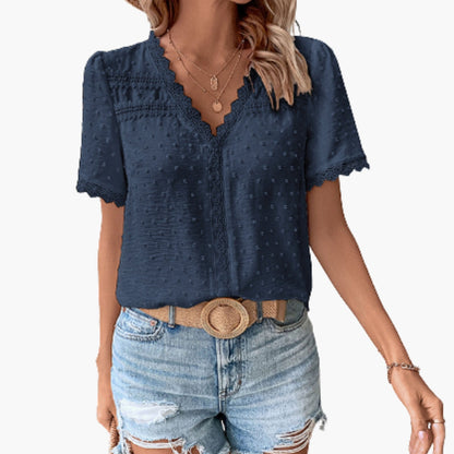 Women's Lace Blouse Floral Sheer