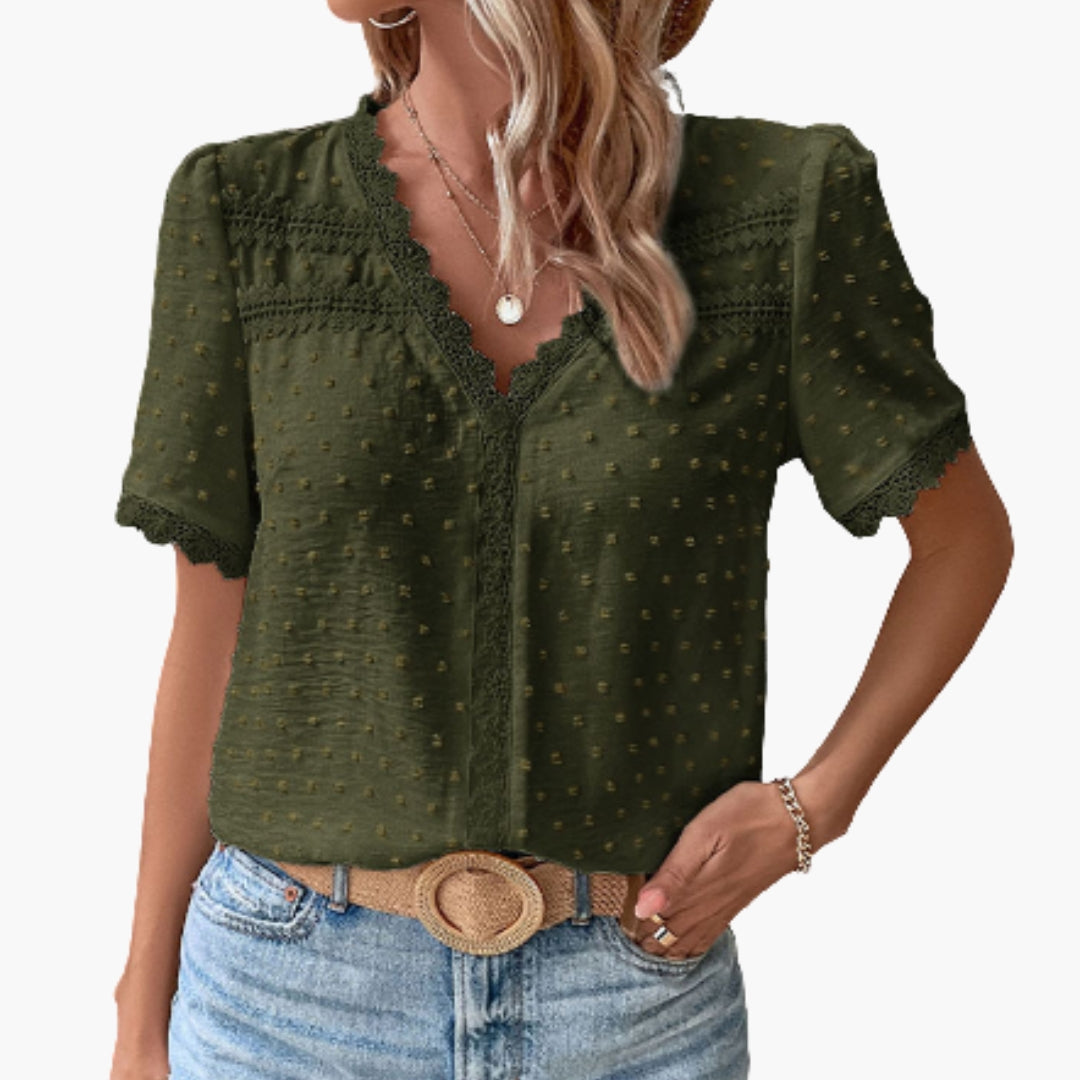 Women's Lace Blouse Floral Sheer