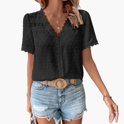 Women's Lace Blouse Floral Sheer