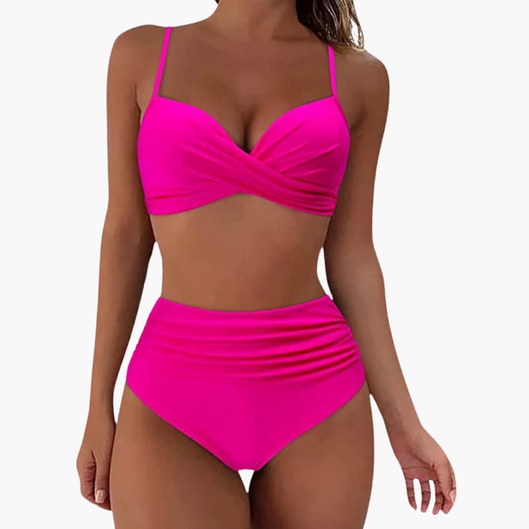 Women's Floral Bikini Set Elastic Waist Bottom - VibreMode