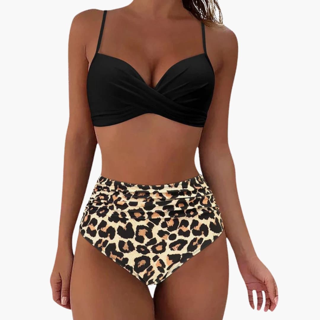 Women's Floral Bikini Set Elastic Waist Bottom