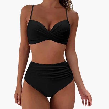 Women's Floral Bikini Set Elastic Waist Bottom