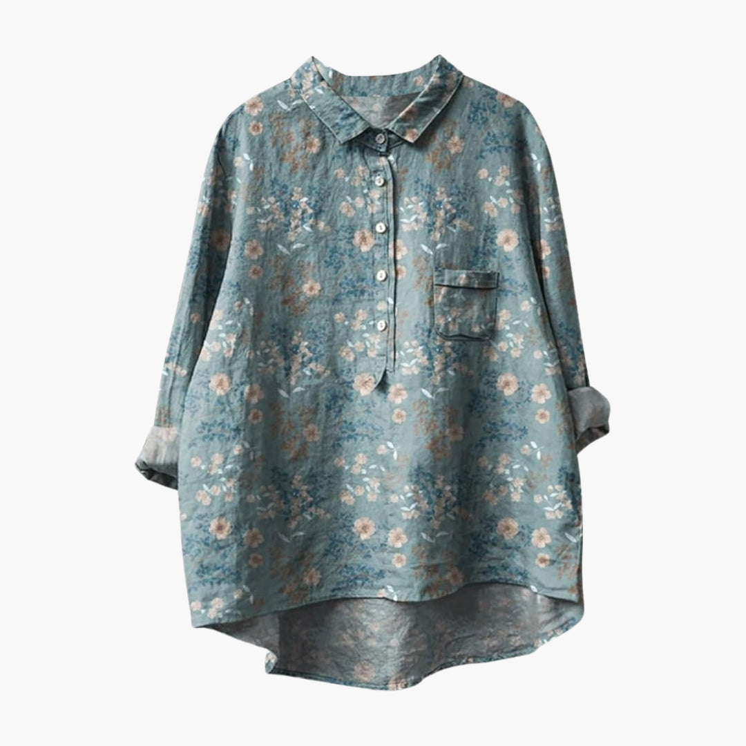 Women's Floral Blouse Short Sleeve Woven