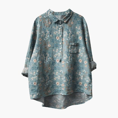 Women's Floral Blouse Short Sleeve Woven