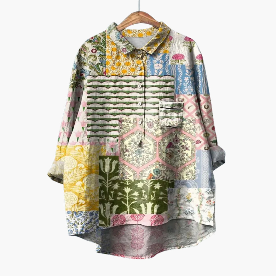 Women's Floral Blouse Short Sleeve Woven
