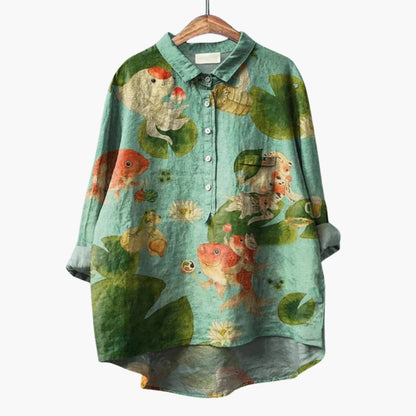 Women's Floral Blouse Short Sleeve Woven