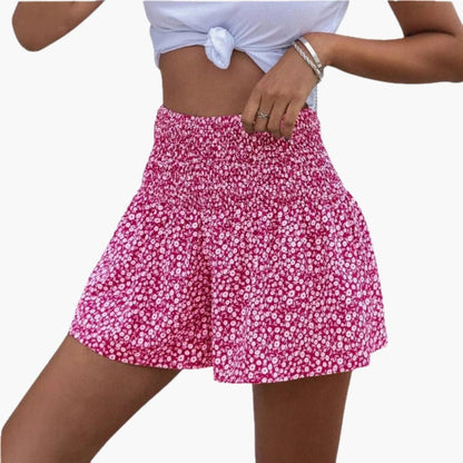 Women's Floral Shorts Elastic Waist - VibreMode