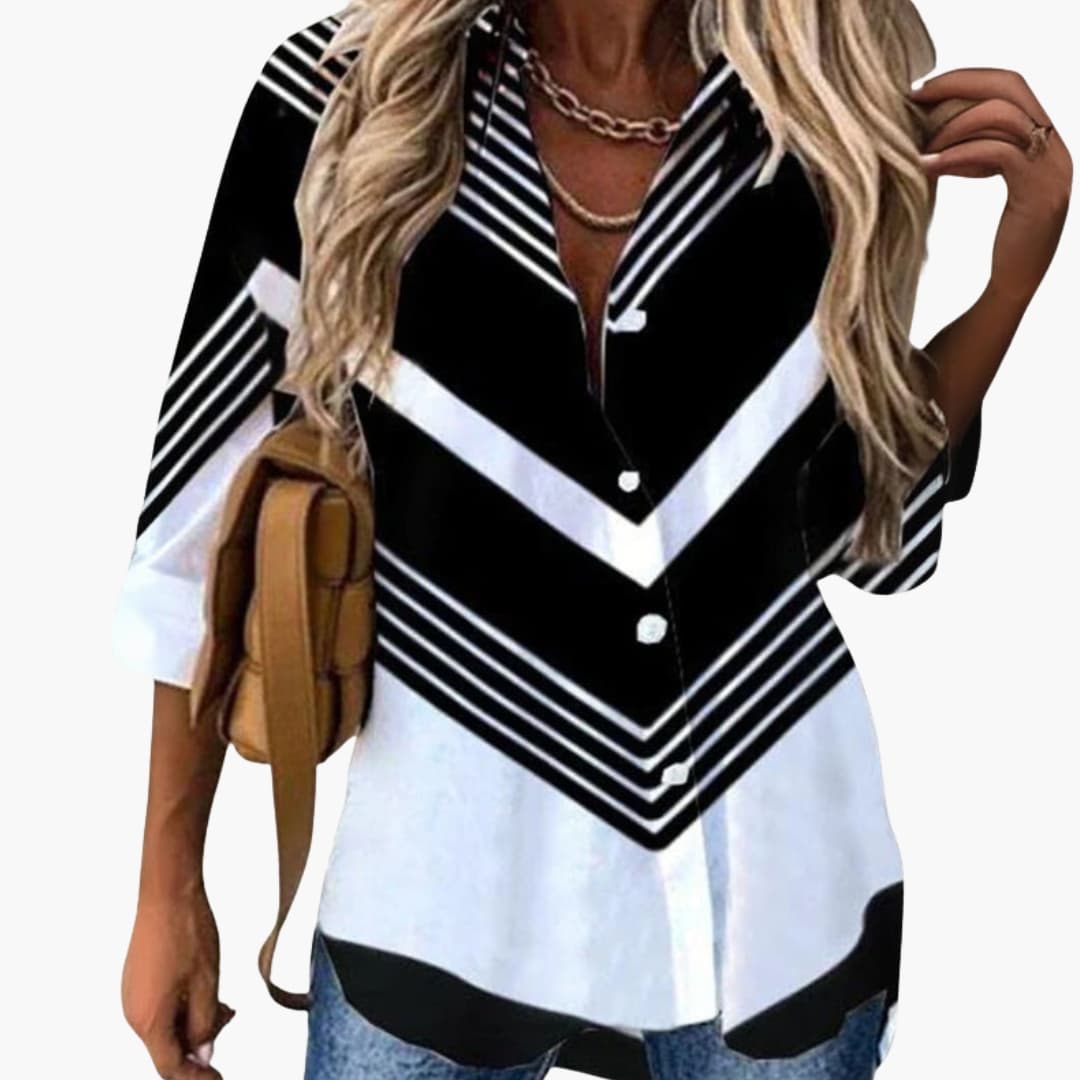 Women's Long Sleeve Blouse Floral Print Woven - VibreMode