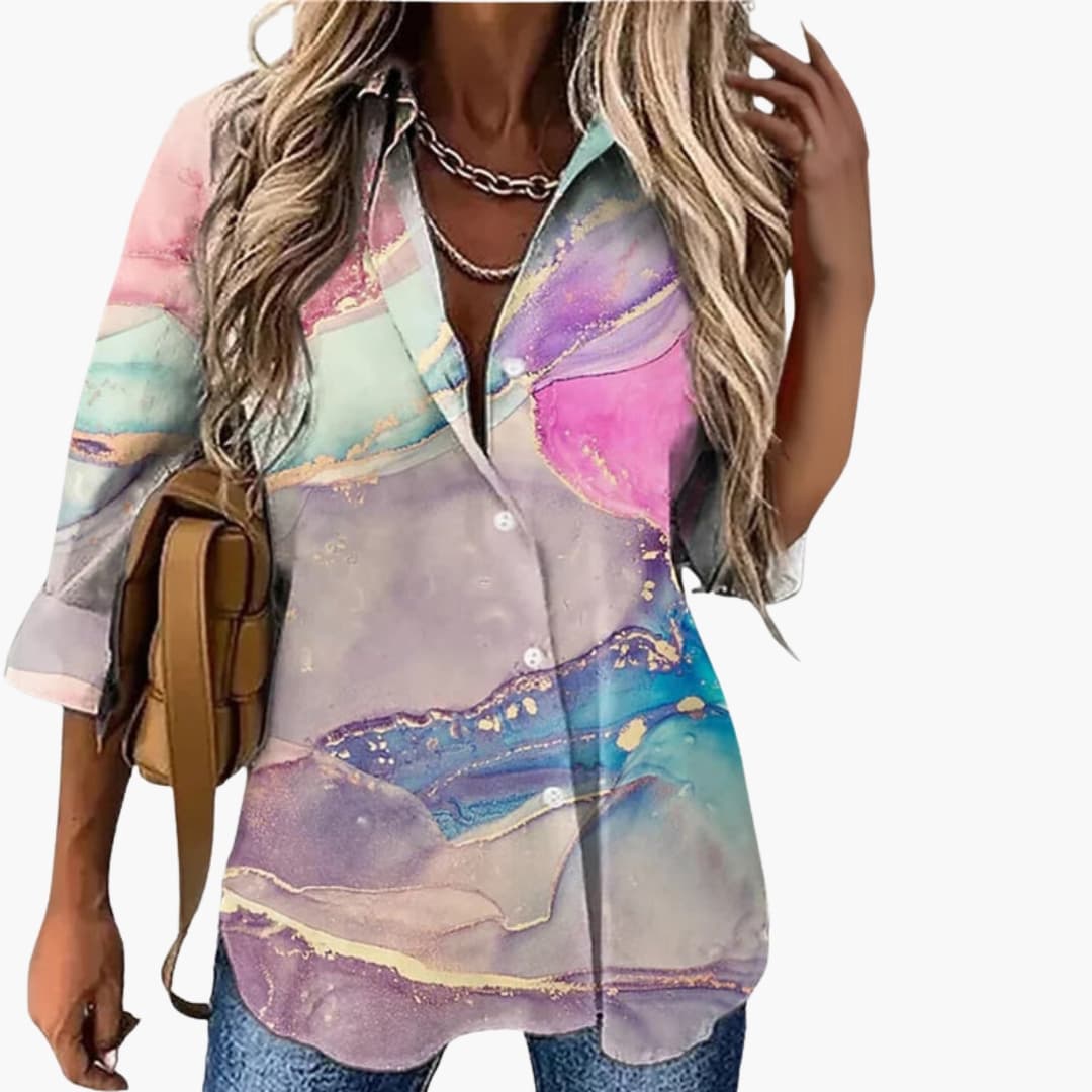 Women's Long Sleeve Blouse Floral Print Woven