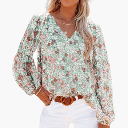 Women's Short Sleeve Blouse Floral Print