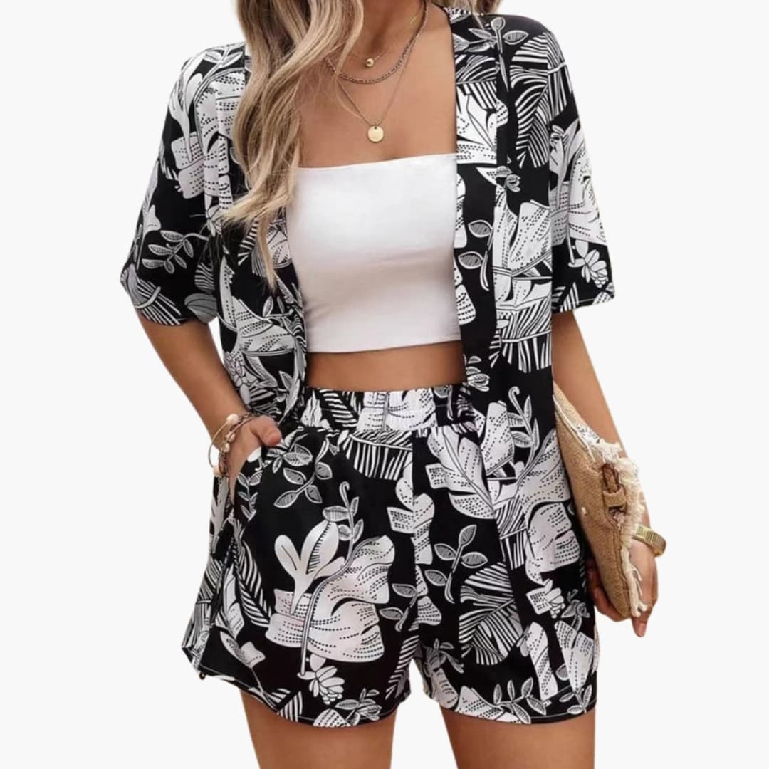 Women's Floral Two-Piece Summer Outfit Set