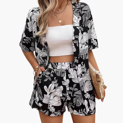 Women's Floral Two-Piece Summer Outfit Set