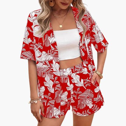 Women's Floral Two-Piece Summer Outfit Set