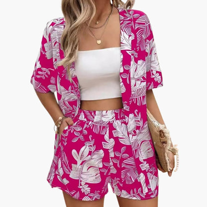 Women's Floral Two-Piece Summer Outfit Set