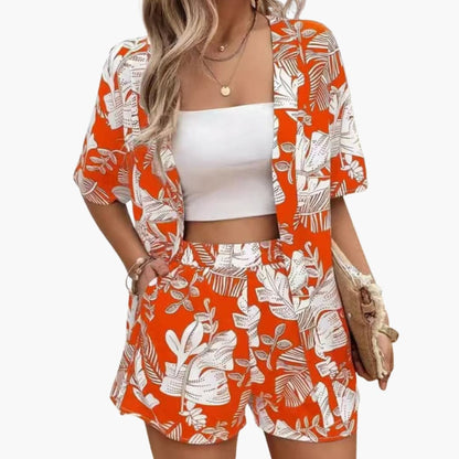 Women's Floral Two-Piece Summer Outfit Set