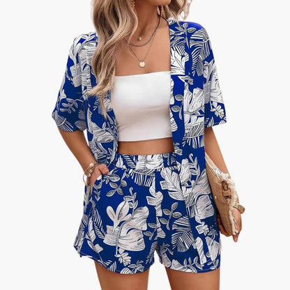 Women's Floral Two-Piece Summer Outfit Set