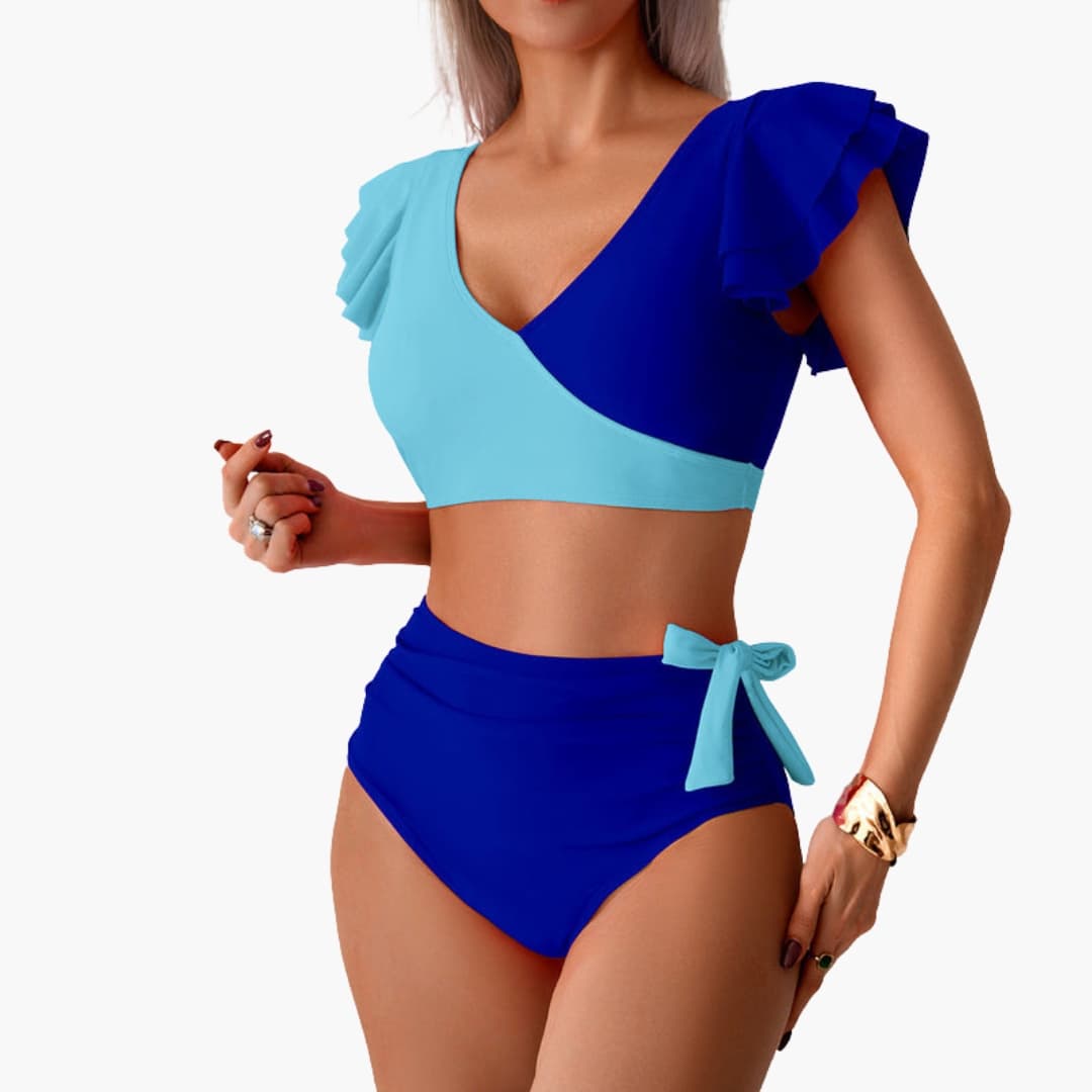 Women's High Waisted Backless Bikini Set