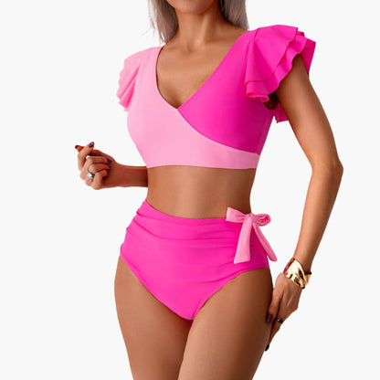 Women's High Waisted Backless Bikini Set