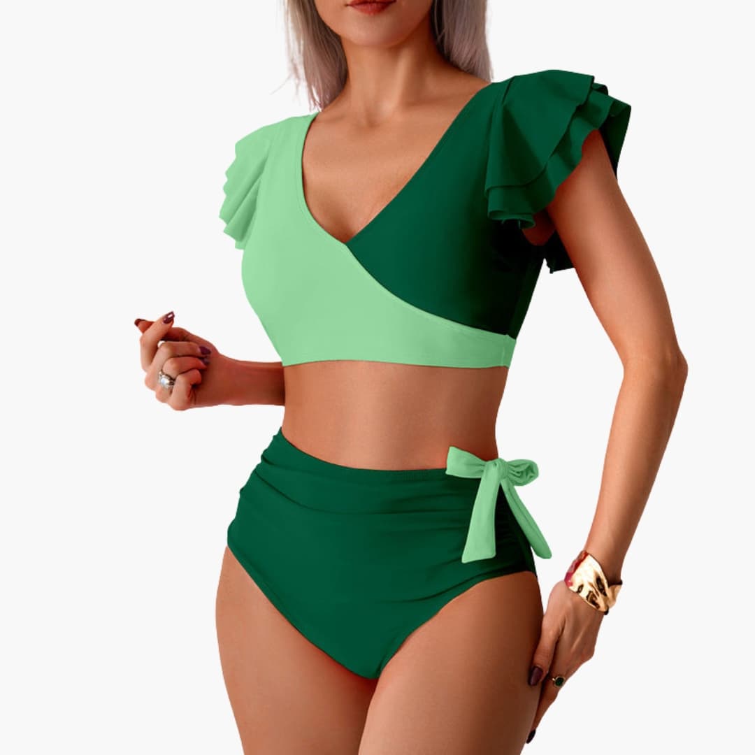 Women's High Waisted Backless Bikini Set