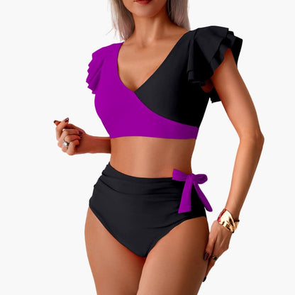 Women's High Waisted Backless Bikini Set