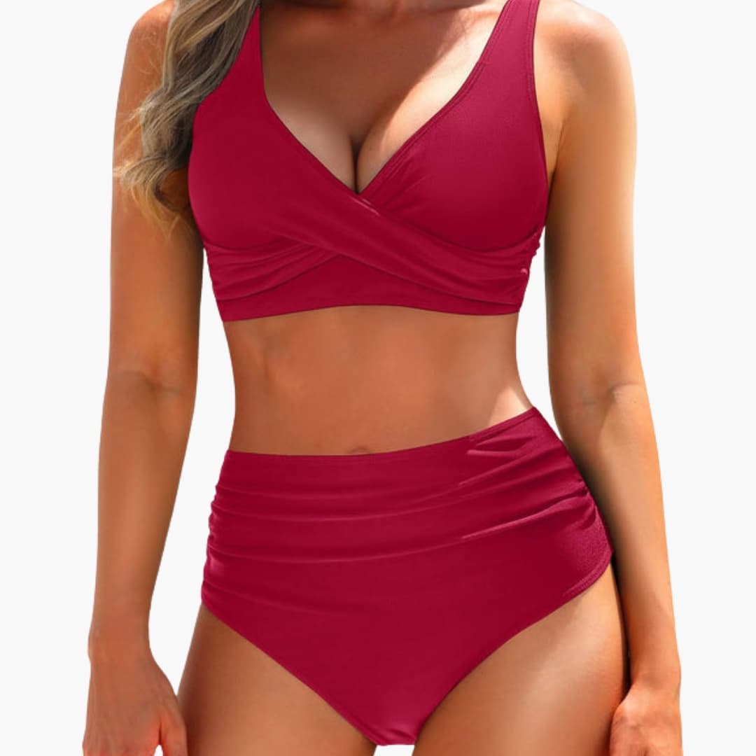 Women's High Waisted Bikini Set Shaping Swim Shorts