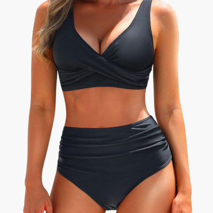 Women's High Waisted Bikini Set Shaping Swim Shorts - VibreMode