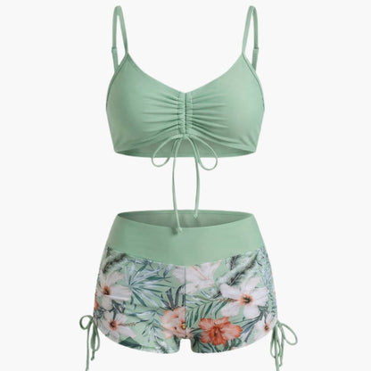 Women's Floral Two Piece High Waisted Bikini Set