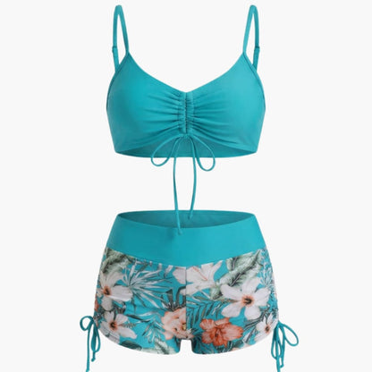 Women's Floral Two Piece High Waisted Bikini Set