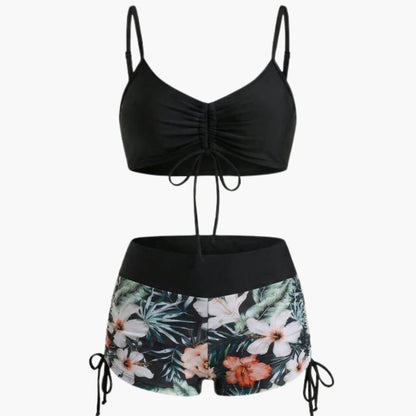 Women's Floral Two Piece High Waisted Bikini Set