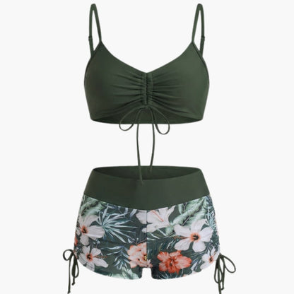 Women's Floral Two Piece High Waisted Bikini Set - VibreMode