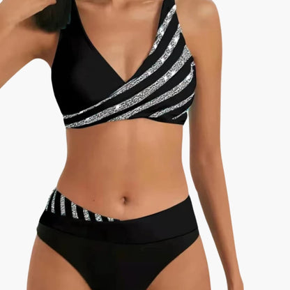 Women's High Waisted Glitter Bikini Set