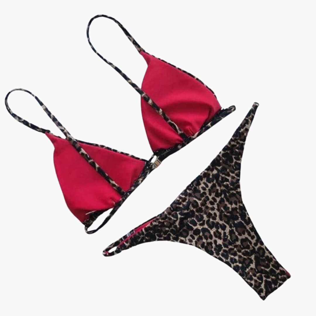 Women's High-Waisted Leopard Bikini Set