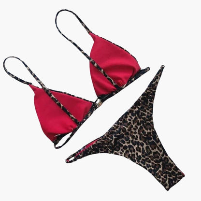 Women's High-Waisted Leopard Bikini Set