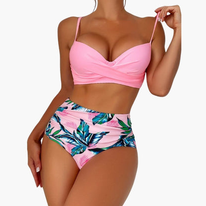 Women's High Waisted Padded Push Up Bikini Set - VibreMode